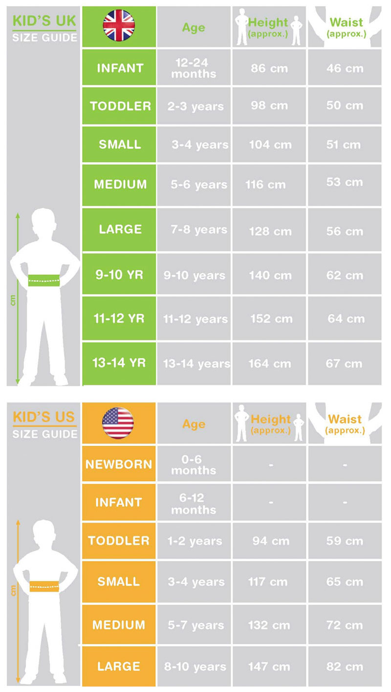 Rubies Child Costume Size Chart